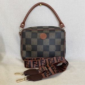 Vintage FENDI Pequin Shoulder / Crossbody Bag / Clutch